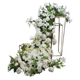仿真花生日宴瀑布桌花挂花条美陈橱窗挂饰花排婚礼舞台订婚装饰花