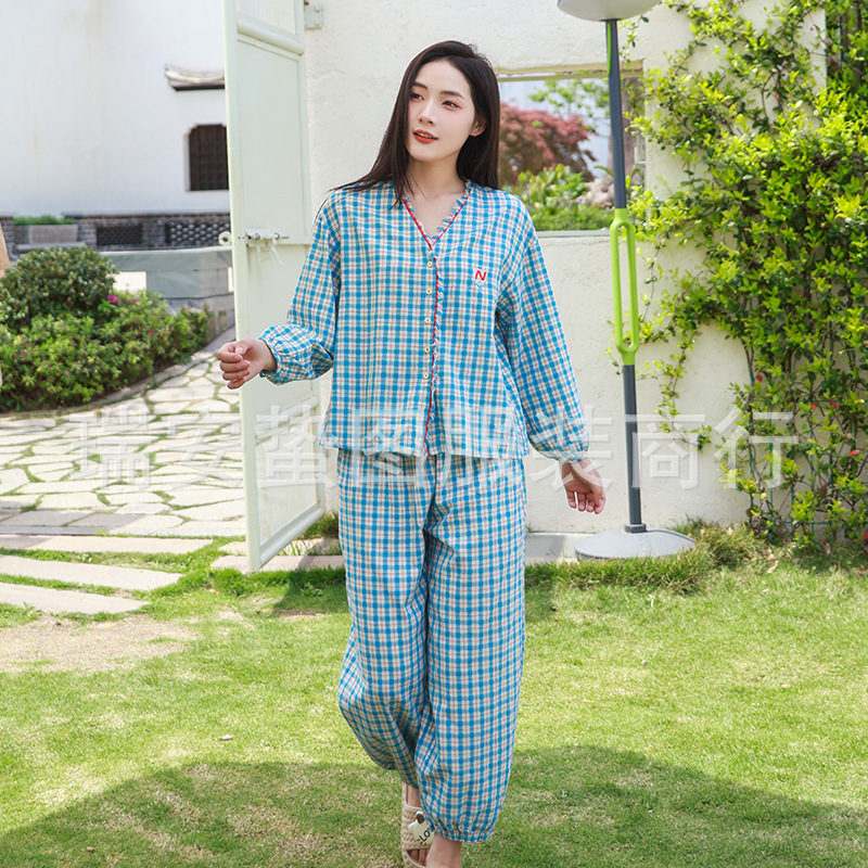 夏の新しい綿麻パジャマ男女外出部屋服夏の清涼服スカート夏のパジャマ通気吸汗|undefined