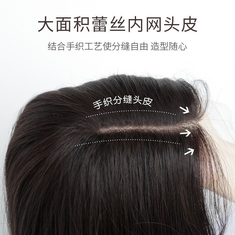 Peluca, cabello rizado femenino, encaje frontal, peinado coreano sin costuras, corte de pelo corto de clavícula femenina, casco completo de longitud media