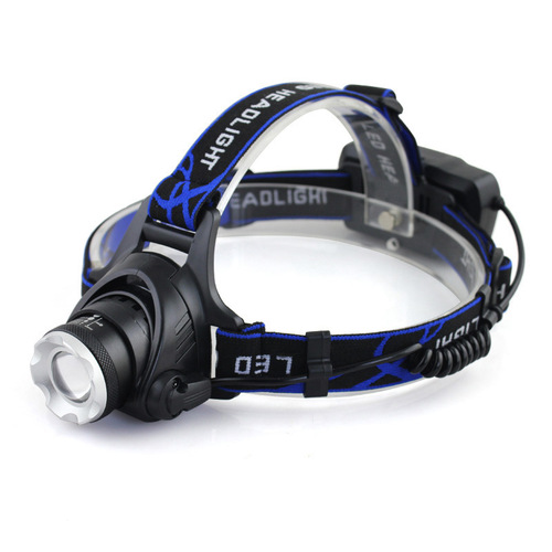 Cross-border outdoor fishing headlamp LED telescopic zoom purple light sensing searchlight T6 strong light yellow white blue light headlamp