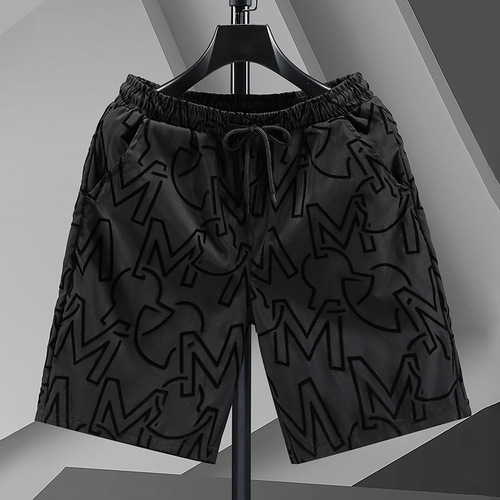 Champion European shorts for men, summer high-end velour loungewear, men's beach pants