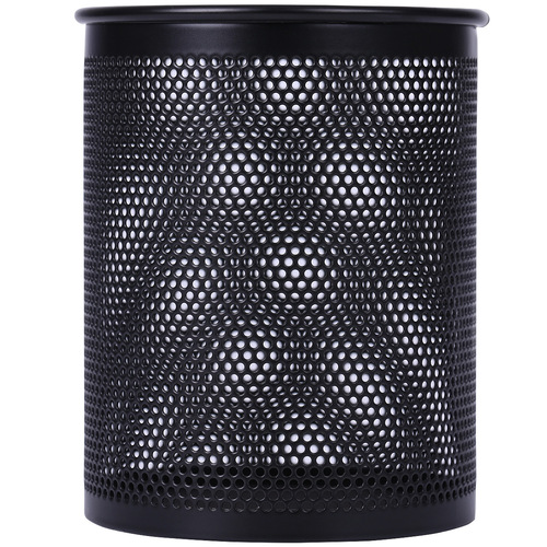 Deli 909 pen holder is simple, fashionable and classic black student office metal round pen holder desktop stationery storage