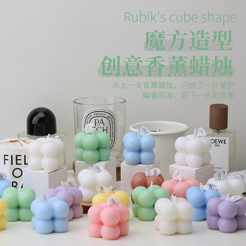 Pequeño cubo de Rubik, velas de aromaterapia, regalos de cumpleaños, recuerdos creativos hechos a mano, fragancias, velas de aromaterapia al por mayor