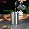 Coffee cup stainless steel with glass for camping, wholesale