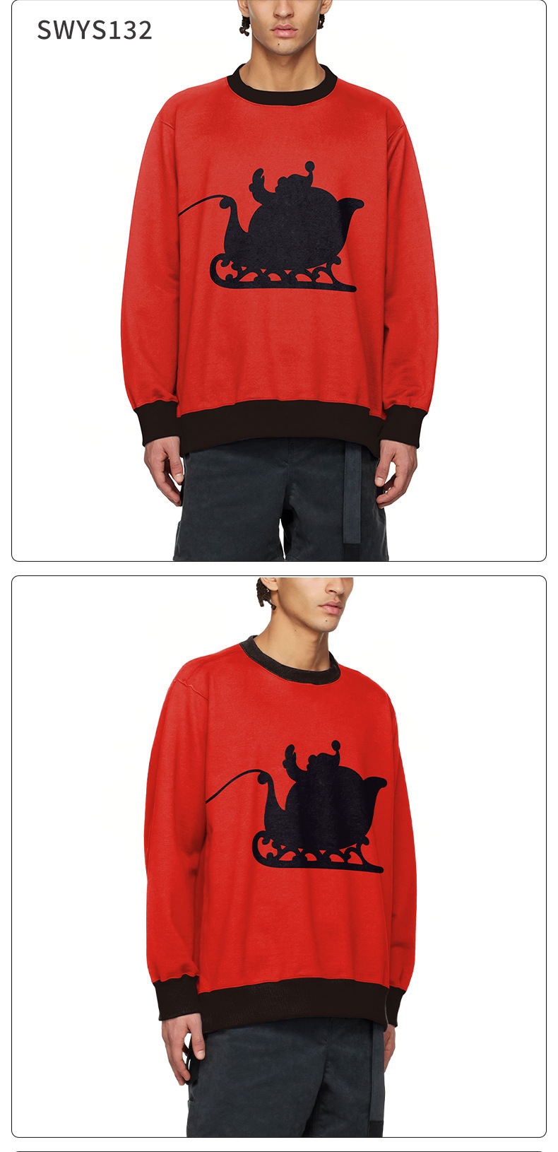 Nieuwe kleding Kerst Elanden 3D digitaal printen ronde hals trui casual koppeloutfit_voghion.com