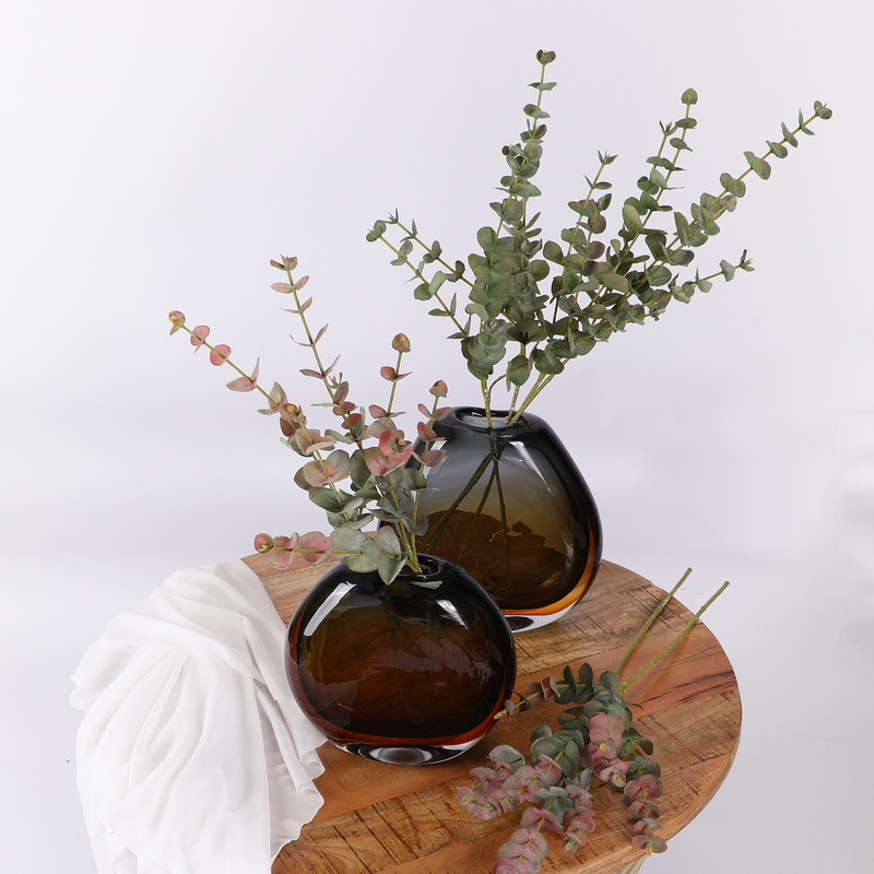 Factory new European simulation flower wholesale wool pulp eucalyptus wedding photography home decoration fake money leaves