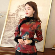 冬季中式唐装旗袍上衣夹棉袄加厚保暖复古时尚民族过年中国风女装