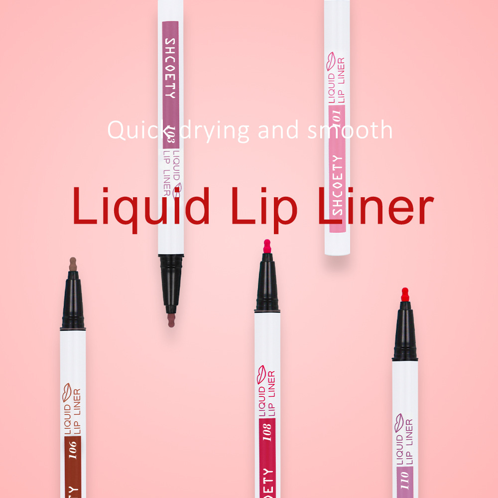 SHCOETY Cross-border matte Liquid Lip liner Pen, matte lip gloss, waterproof nude lip gloss, long-lasting color lipstick pen Specification drawing