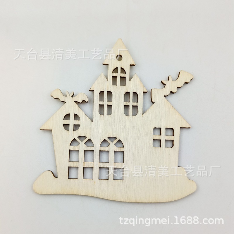 Madera Halloween madera botones decorativos Ghost Festival madera chips 10 unidades un paquete