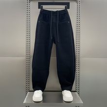 24秋冬新款卫裤简约直筒弯刀裤男士潮牌痞帅百搭色休闲运动长裤