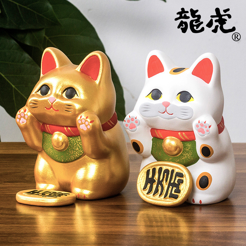 일본 교토 용 호랑이, 귀여운 행운의 고양이 홈 실내 데스크탑 장식품 오프닝 선물을 판매하는 천만 2 개의 흡입 창 제작