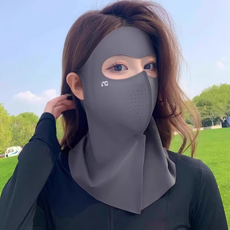 夏季新款全脸防晒面罩户外透气护颈额头一体防晒防紫外线面罩批发