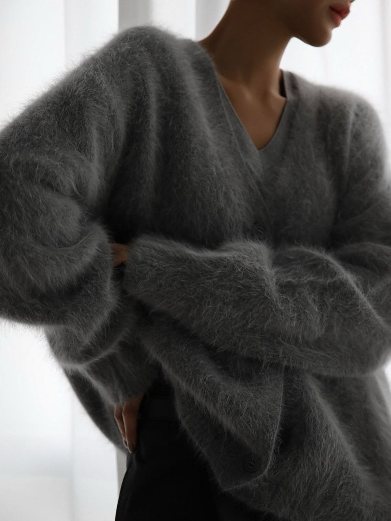 Kaikuo transfronterizo de moda europea y americana botones de lana camiseta de manga larga suéter de mujer otoño y invierno 2025 estación independiente de Amazon