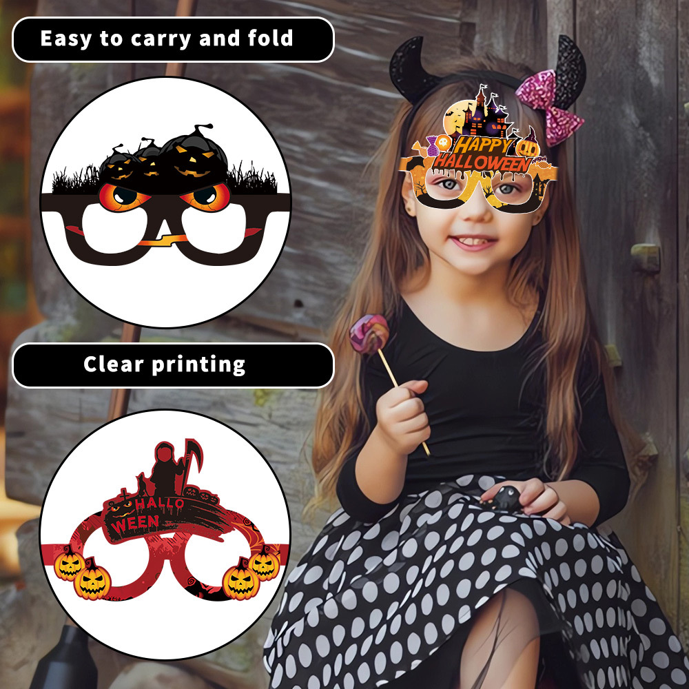 Nuevo Halloween gafas de papel niños adultos danza fiesta decoración suministros dibujos animados fantasma calabaza gafas