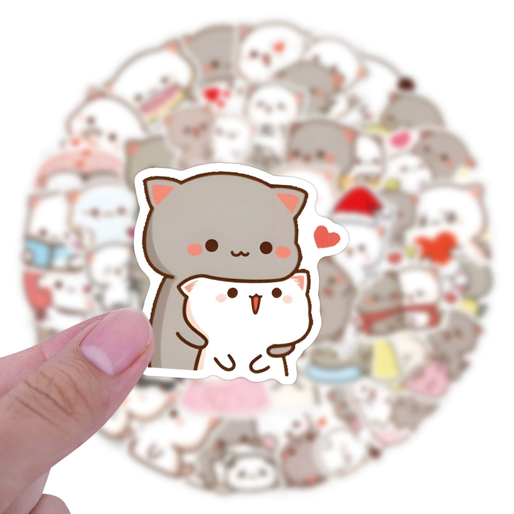 60 новых моделей милый MoChi кот, граффити, наклейки на авто, багаж, водяные чашки, оптовые