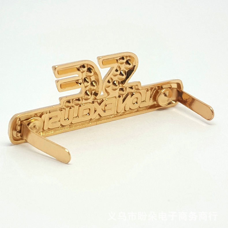免费定 制金属字母插脚标牌 合金电镀鞋扣五金手提包箱包配件铭牌