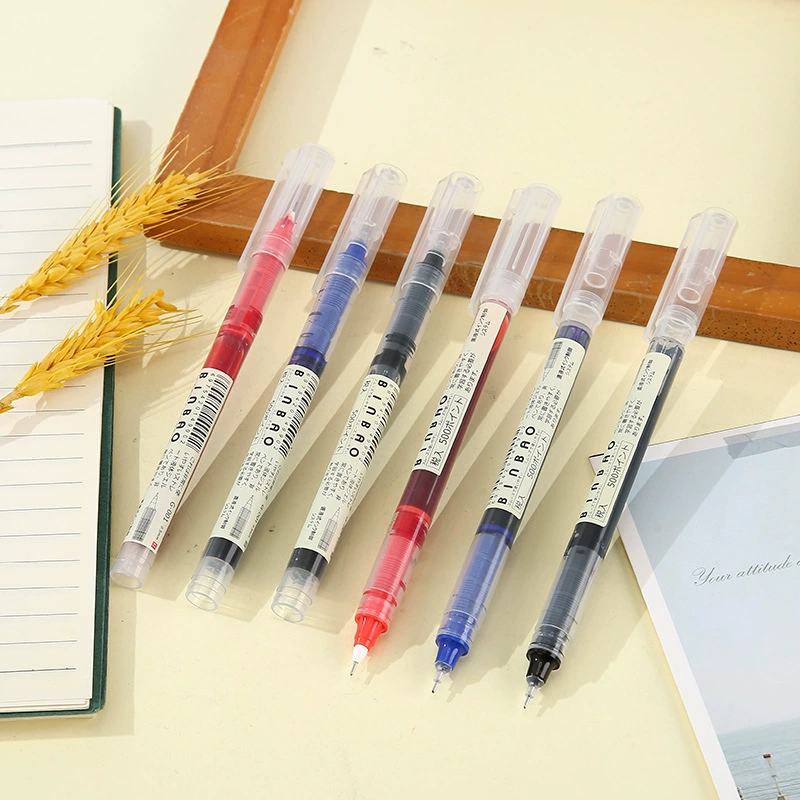 Прямые жидкие быстродушные шариковые ручки канцелярские товары большой емкости 0,5 мм водяная ручка черная ручка