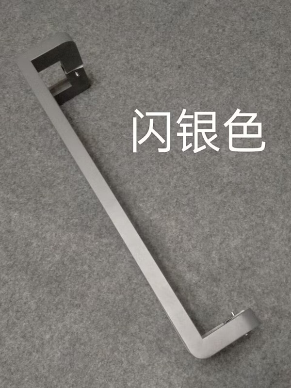 円弧ガラスドア取っ手コーナー黒帯電防止メッキ現代シンプルステンレス衝突防止枠付きドアノブ|undefined