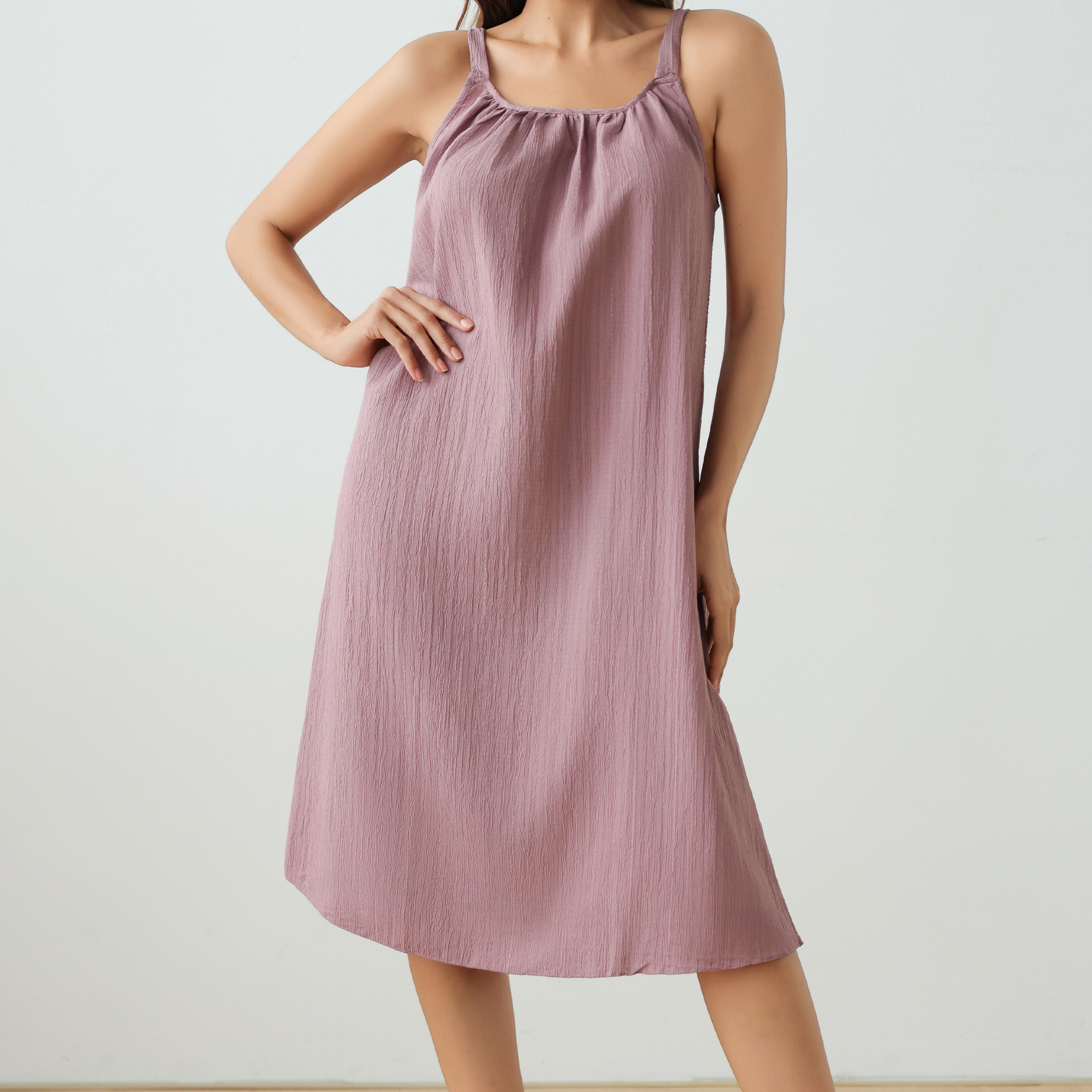 Nuevas mujeres transfronterizas primavera y verano de color sólido pijamas de cabina de algodón simple pijamas casuales ropa para el hogar SH23111