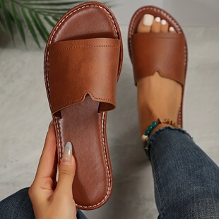 B 32091 V Neck Flat Sandals ��ɫһ����Ь �羳���R�d�W��