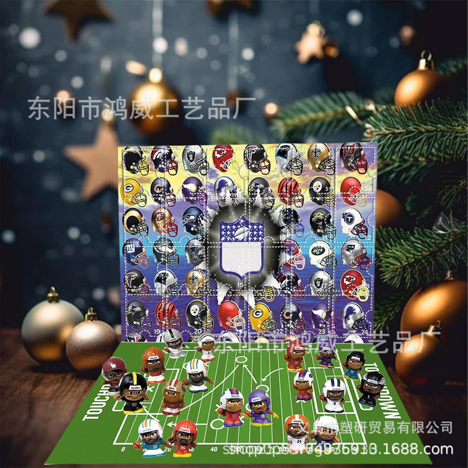 Calendario de Adviento NFL en Caja Ciega de PVC, para Navidad