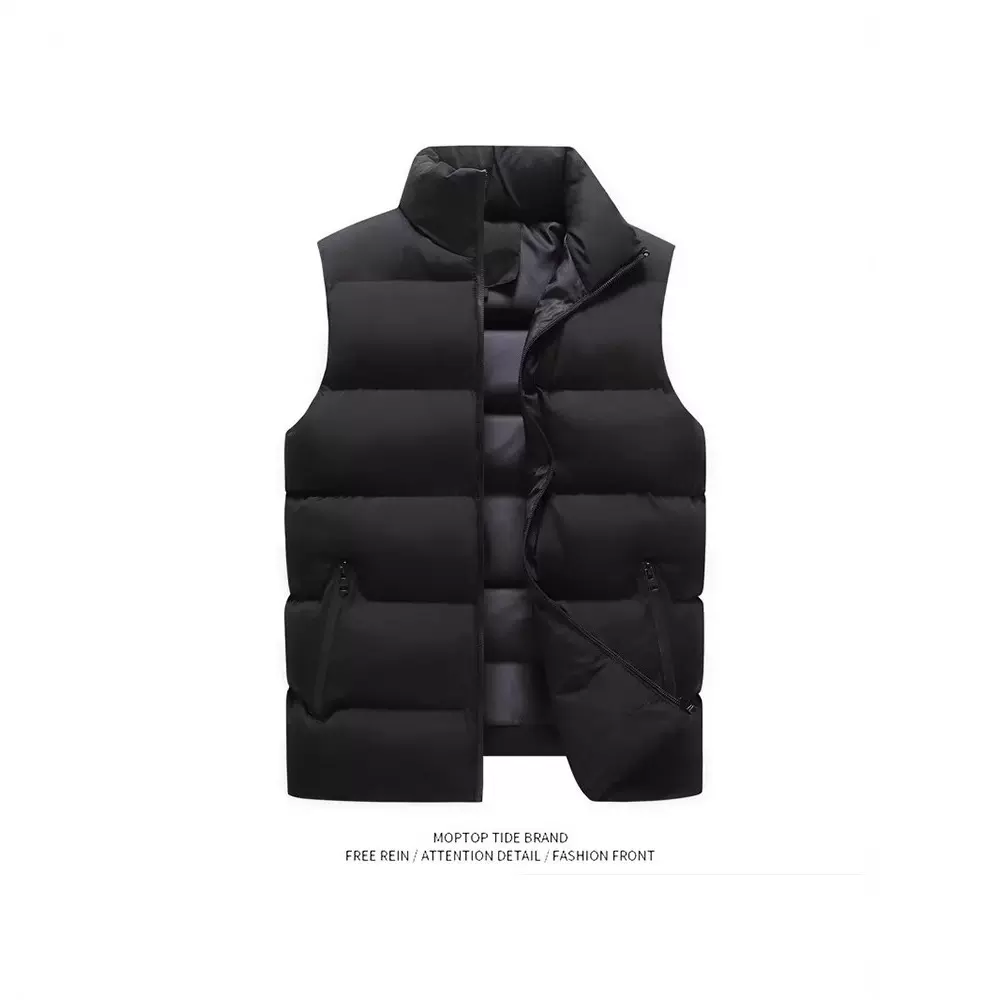 春秋季加绒加厚男士马甲百搭宽松休闲保暖外套韩版简约男士马甲