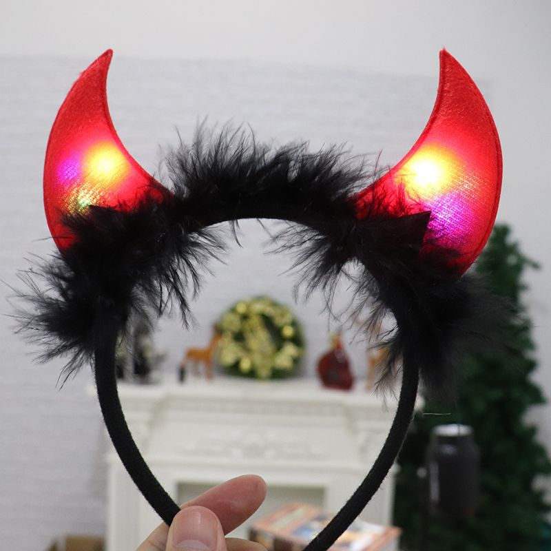 万圣节恶魔发箍儿童节日派对小牛角头箍舞会cosplay装扮道具头饰|undefined