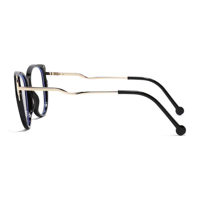 Retro Cat Eye Blue Light Blocking Glasses Frame High End Plain Unisex Full Rim Metal Glasses For Men And Women_voghion.com