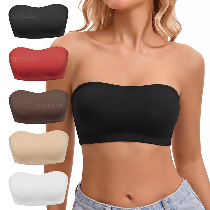 Skim* Anti-Exposure Bandeau Bra for Women, Base Layer Bra Without Padding, White One-Piece Underwear, Strapless and Non-Slip