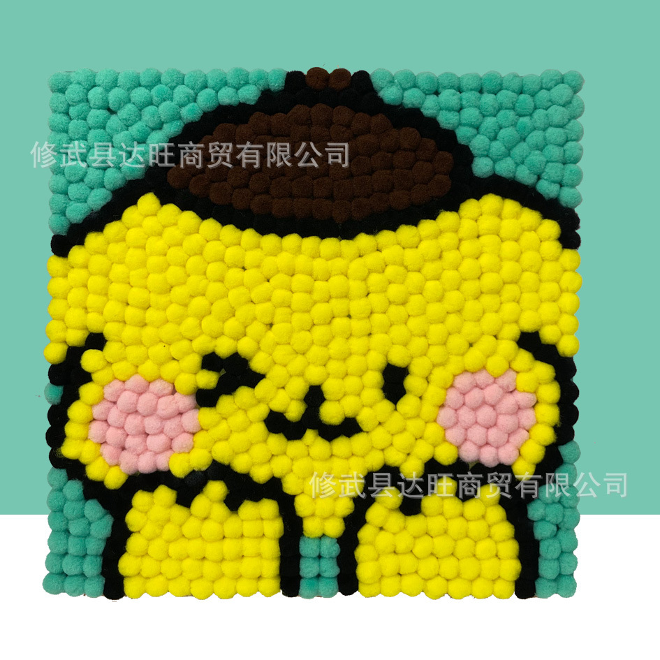 MQH20-003 / 20*20cm (wooden frame + canvas + hair ball + tweezers)