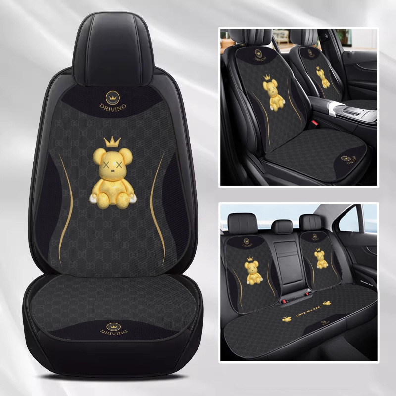 Car Seat Cushion, Universal Seat Cover for All Seasons, Simple Cartoon Half-Pack Seat Cushion, Non-Slip, Breathable Rear Single-Piece Seat Cushion