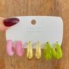 Earrings, retro set, resin, suitable for import, new collection, 3 pair, wholesale