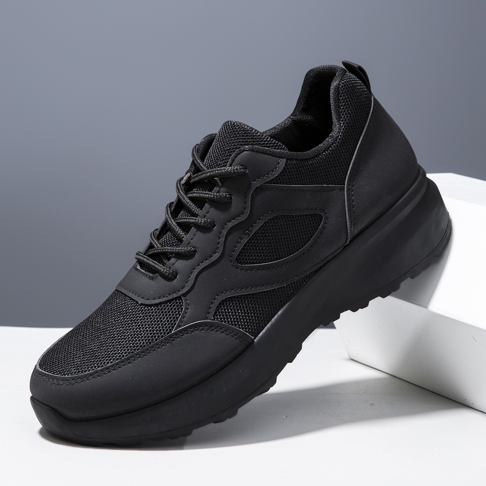 2025 Spring and Autum Men's Shoes Thick-Soled Wear-Resistant Mesh Splicing Casual Shoes Training Fashion Lightweight Lace-Up Outdoor