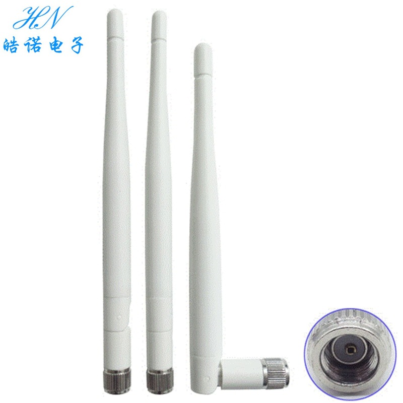 2.4G WiFi蓝牙全向4DBI高增益模块无线路由器网卡白色胶棒天线SMA