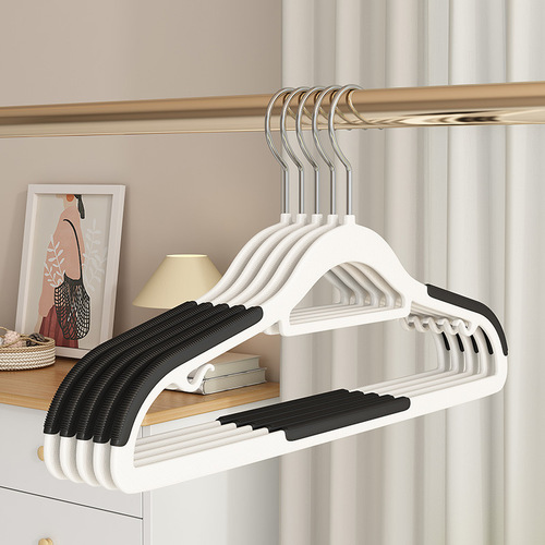 Household clothes hangers: No-mark, non-slip design with anti-shoulder-buckle strips—dual-slot hangers for both dry and wet clothes.