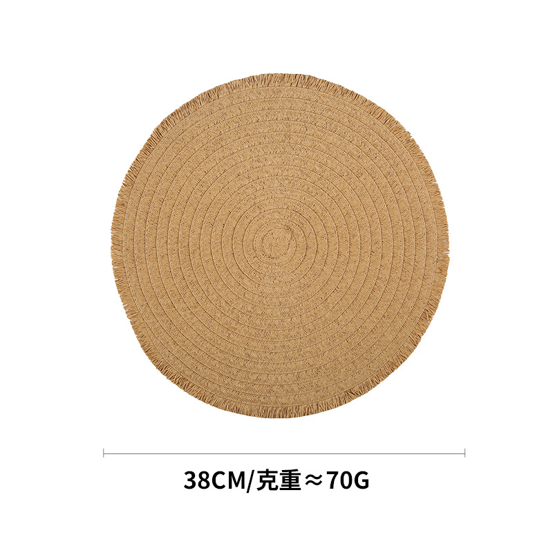 Transfronterizo Amazon almohadillas de mesa ecológicas naturales almohadillas de papel tejido almohadillas de mesa aislamiento térmico almohadillas de tazas almohadillas de decoración