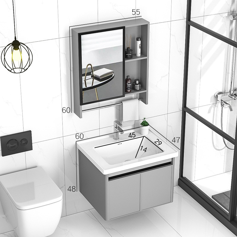 Panal de aluminio gabinete de baño integrado lavabo cuarto de baño lavabo de aleación de aluminio espacio de baño mesa de lavado