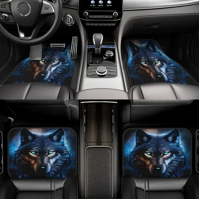 Avtomobil döşəmə paspasları — Car Mat Four-piece Set Dirt-resistant - wolf-king-5-3344cm-two-piece-pack