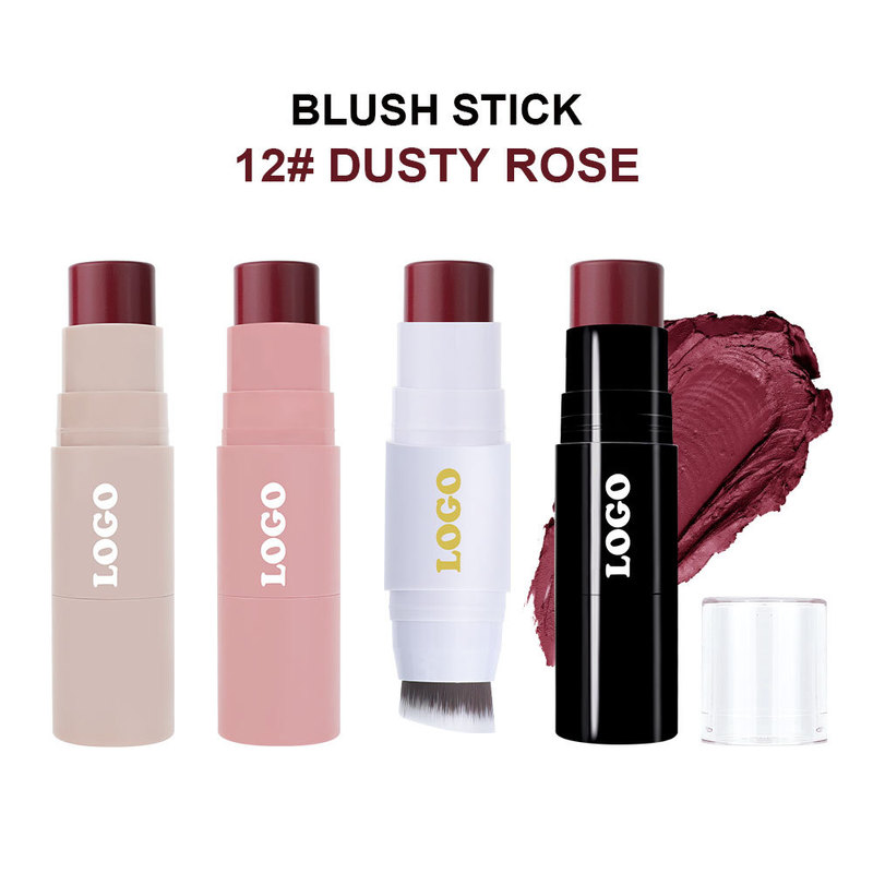 国境を越えた美化粧ロゴなしの頬紅ハイライト棒マット単色低飽和紅blush頬紅棒|undefined