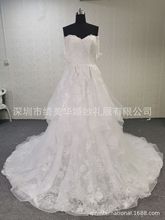 2021年冬季包袖心形领口A摆简约气质新娘结婚蕾丝婚纱