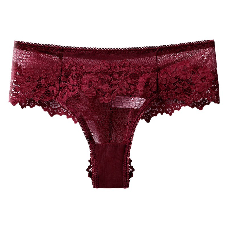 Nueva sexy malla de encaje ropa interior las mujeres puro deseo cintura baja inconsútil cómodo deportes calzoncillos algodón transpirable entrepierna