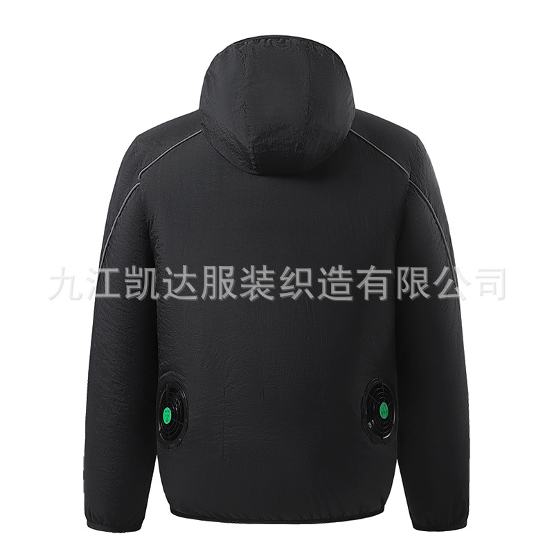 Ropa de aire acondicionado transfronteriza modelos de pareja de manga larga ropa de protección solar con capucha negra ropa de aire acondicionado refrescante protección solar transpirable para hombres y mujeres image 6