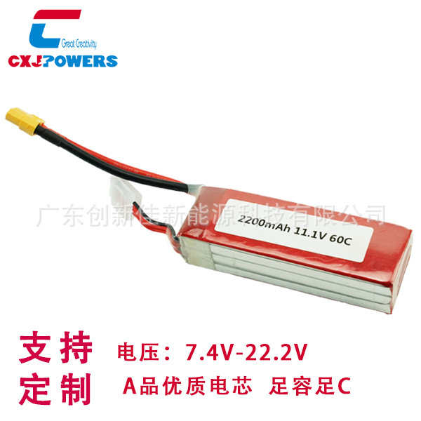 Manufacturer Model Aircraft Battery 11.1V 6S 2200Mah 60C Battery Aircraft Car Model Polymer Lithium Battery