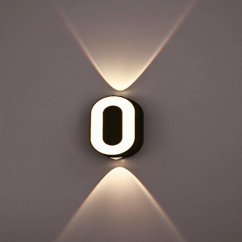 Lámpara de pared impermeable al aire libre led letrero hotel terraza hotel hogar logotipo fuente lavado de pared paisaje lámpara digital