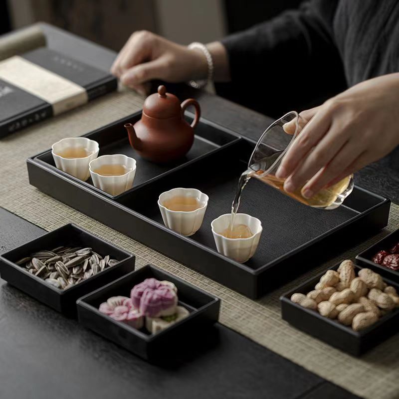 多格茶盘中式结婚糕点摆台围炉煮茶点心托盘零食九宫格干果水果盘|undefined
