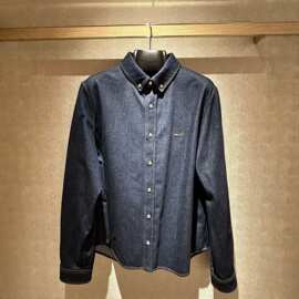 现货正确版原标V家26SS棉质翻领长袖牛仔衬衫休闲宽松男女同款