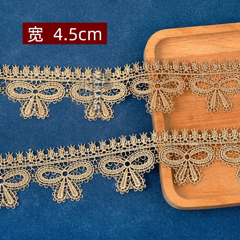 hilo de oro bordado soluble en agua rosa oro encaje encaje DIY ropa hecha a mano lolita accesorios fabricantes al por mayor