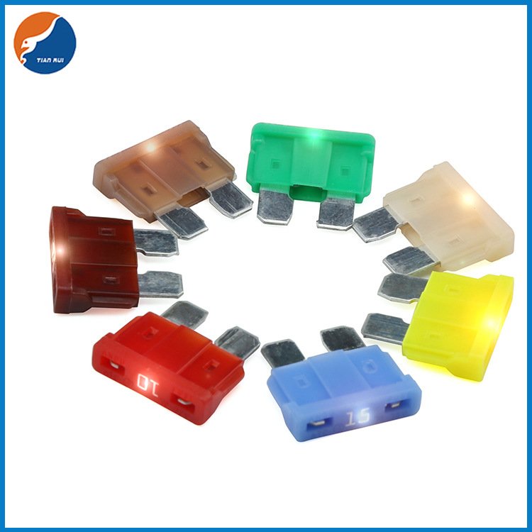 带LED灯插片保险丝 中号小号插片保险丝 车用汽车保险丝尼龙料