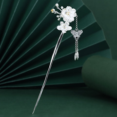 三生三世古風梅花流蘇髮簪女鍍925銀髮飾步搖漢服配飾盤髮簪子