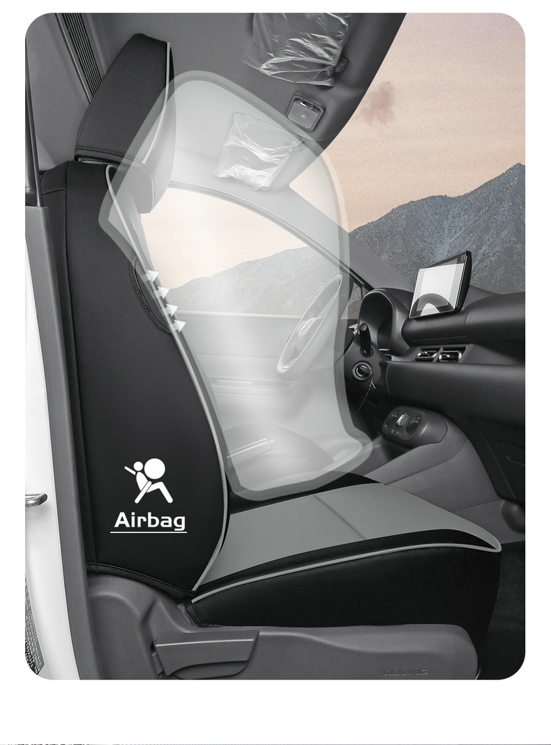 Wuling Hongguang New Energy Special Seat Cover Fully Surrounds Two Seats, Five Seats and Six Seats, Four-Season Universal Leather Seat Cushion Cover
